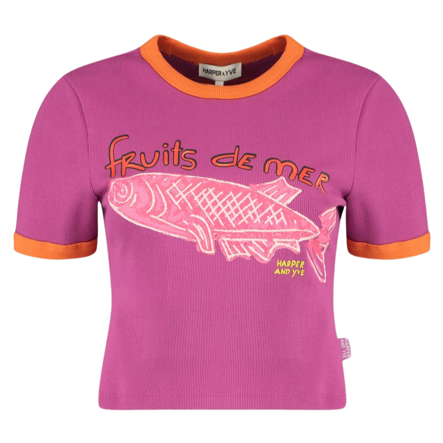 HARPER AND YVE - T-SHIRT "FRUITS DE MER" MAUVE