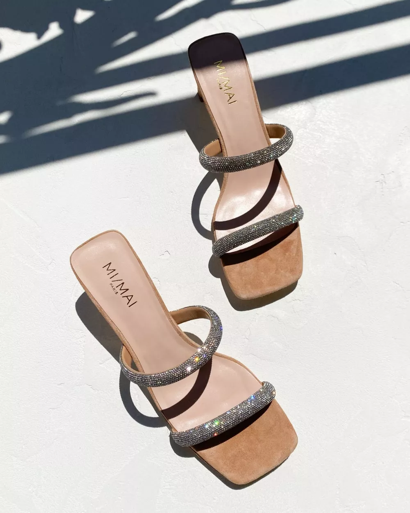 MI/MAI - MULES À STRASS "BABS" NUDE