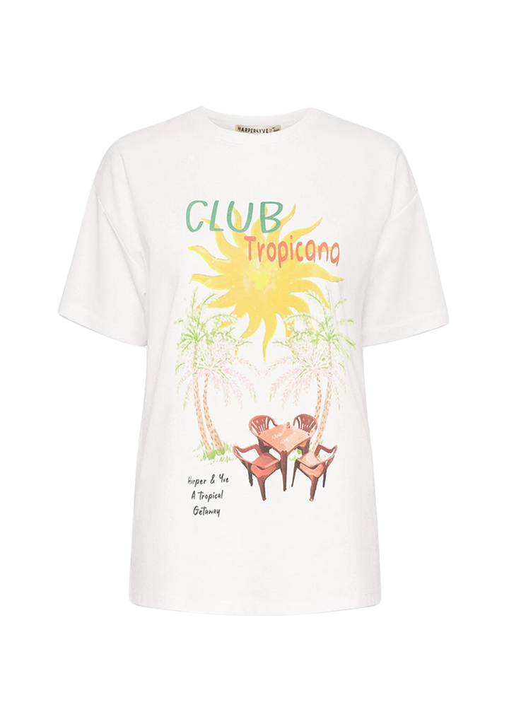 HARPER AND YVE - T-SHIRT "TROPICAL" BLANC CASSÉ