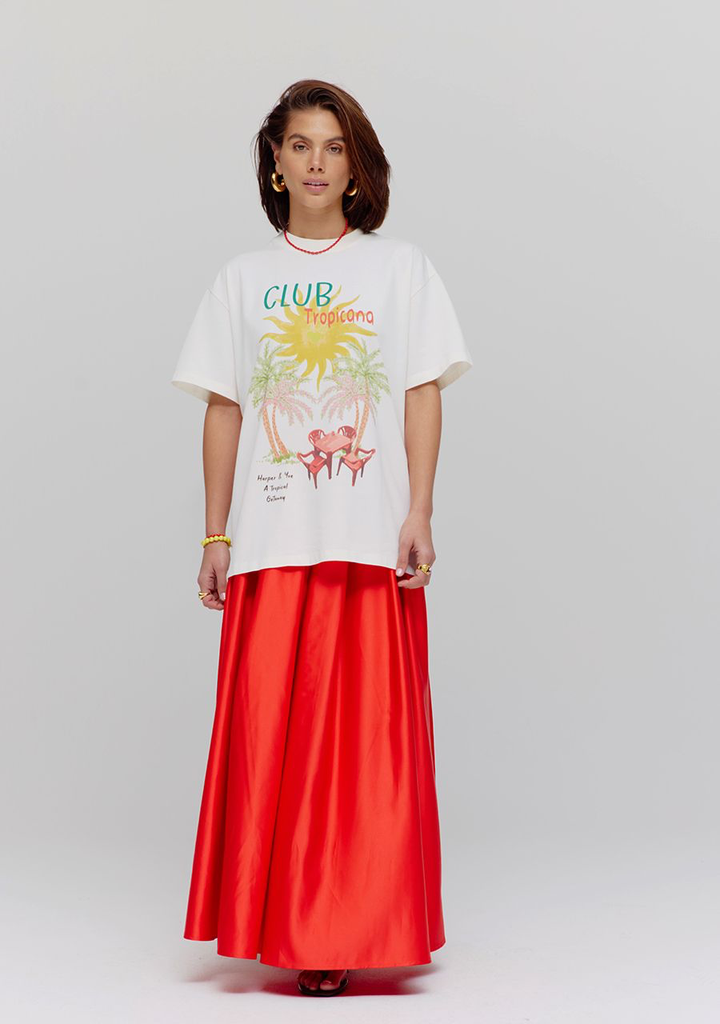 HARPER AND YVE - T-SHIRT "TROPICAL" BLANC CASSÉ