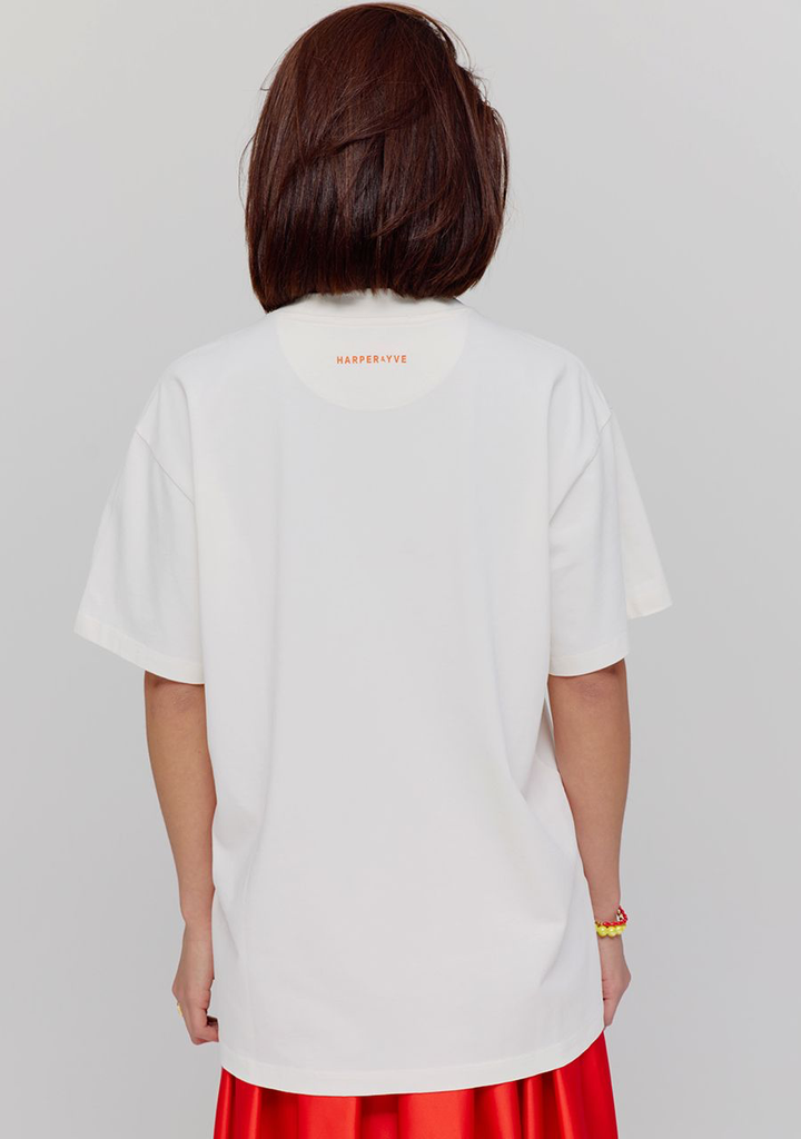 HARPER AND YVE - T-SHIRT "TROPICAL" BLANC CASSÉ