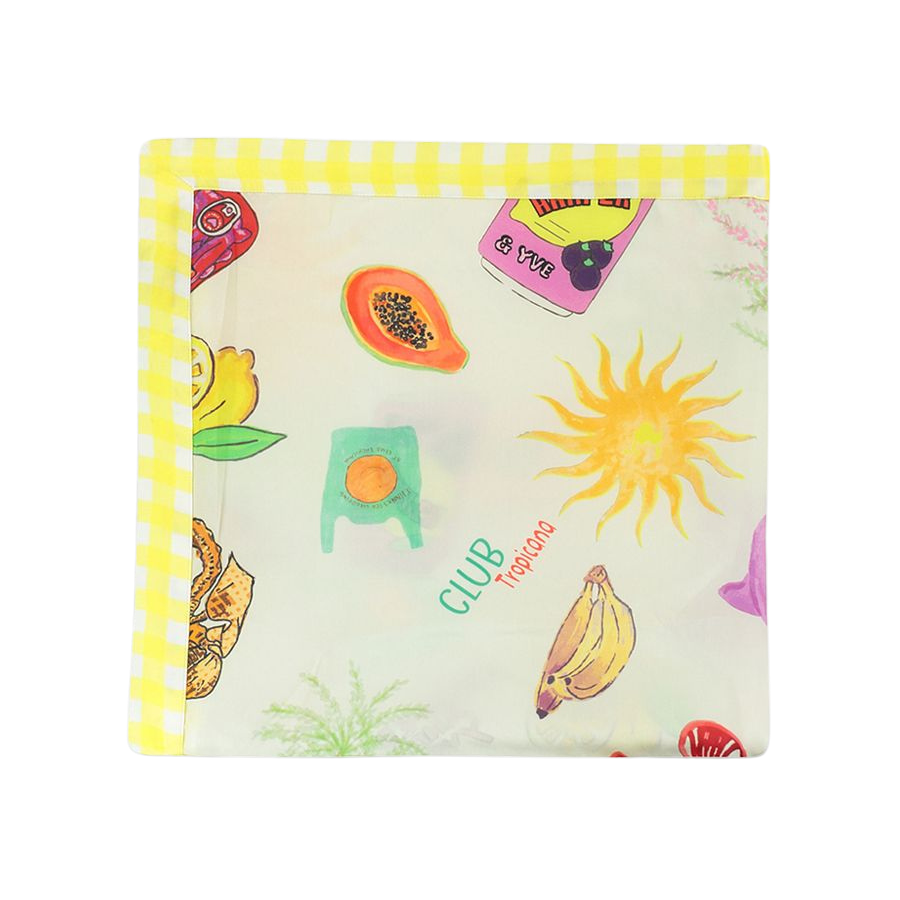 HARPER AND YVE - FOULARD "TROPICANA" BLANC CASSÉ MULTI