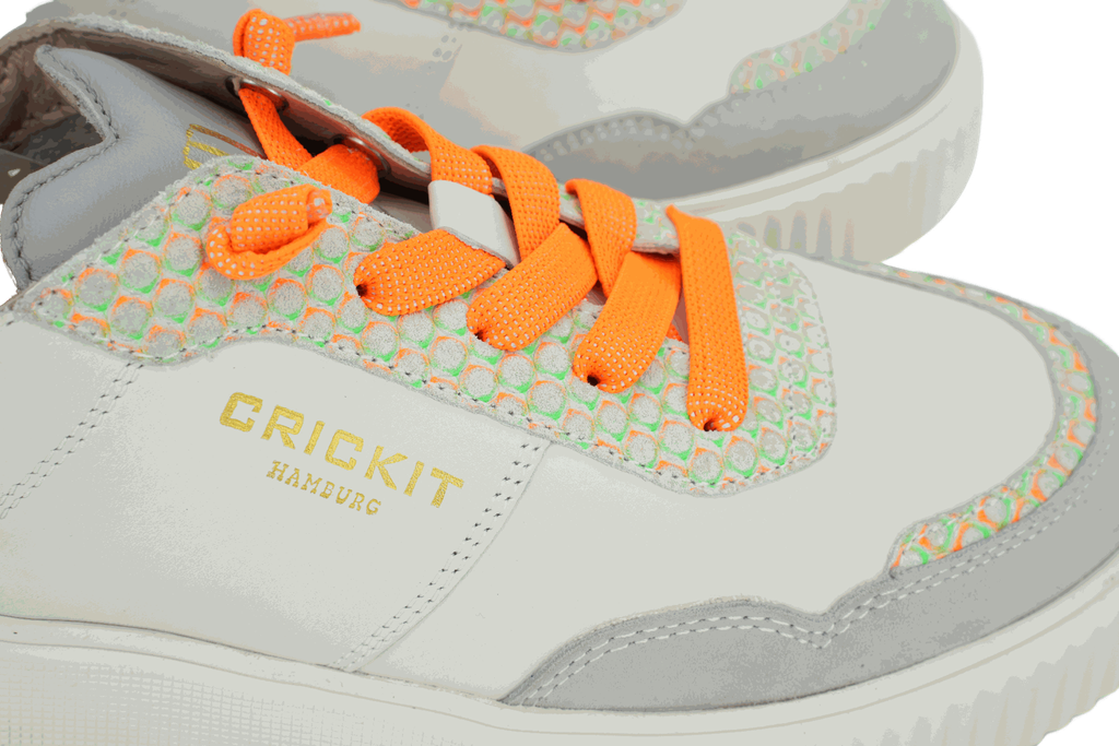 CRICKIT - BASKETS "MAURA" VERTES MENTHES, LACETS ORANGES FLUOS