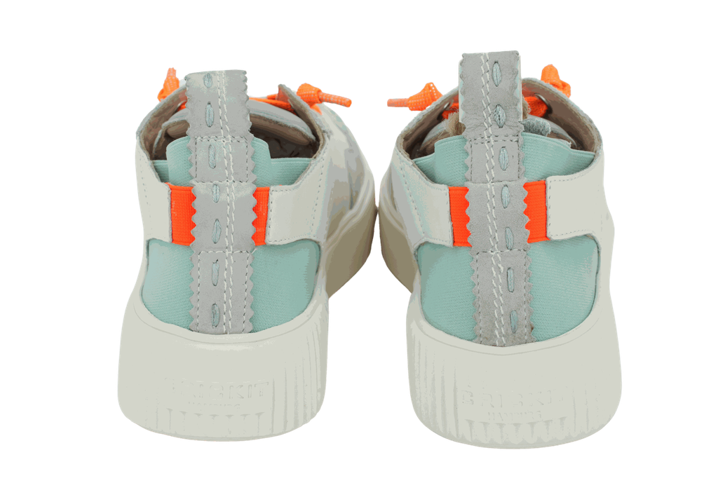 CRICKIT - BASKETS "MAURA" VERTES MENTHES, LACETS ORANGES FLUOS