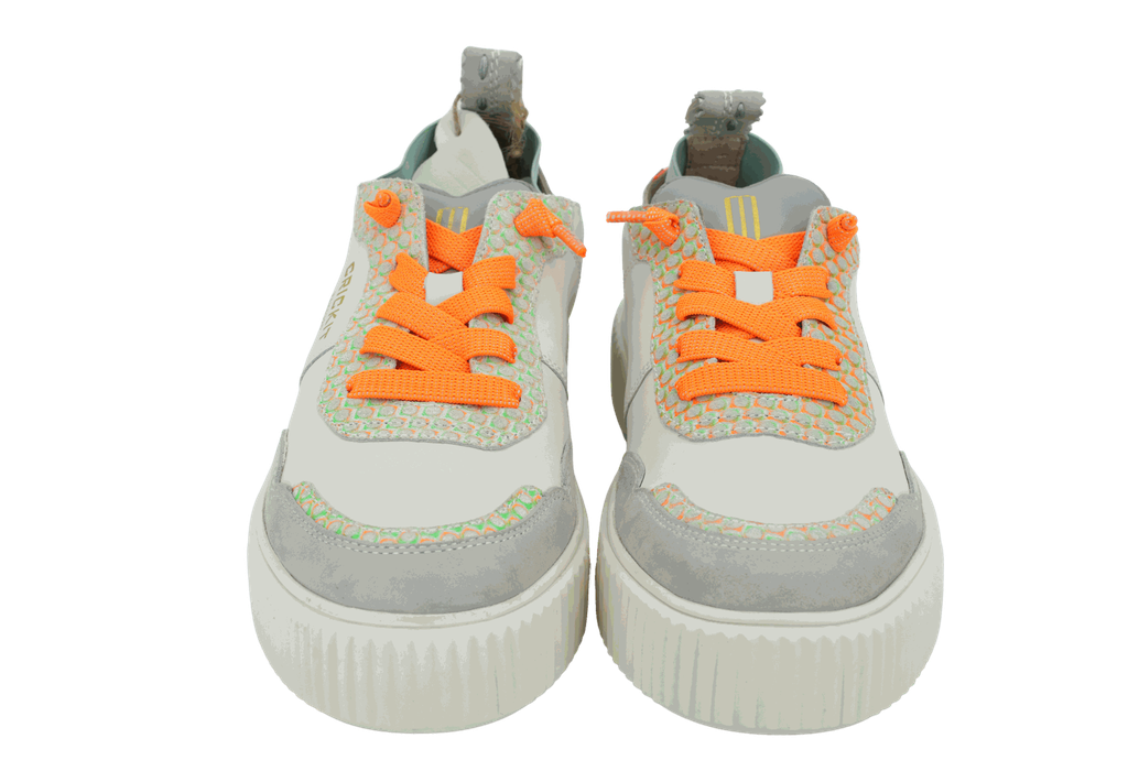 CRICKIT - BASKETS "MAURA" VERTES MENTHES, LACETS ORANGES FLUOS