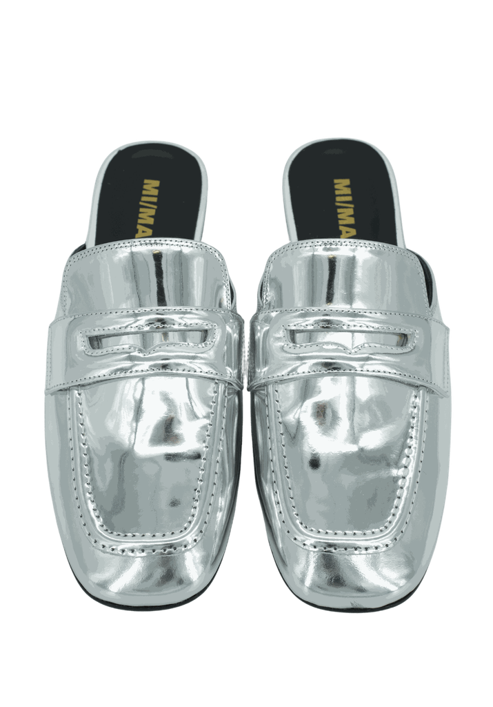 MI/MAI - MULES "ARNO" ARGENTÉE EFFET MIROIR