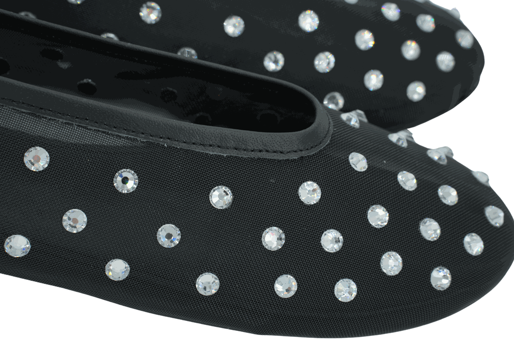 TORAL - BALLERINES "SYBILLA" MESH NOIRES À STUDS