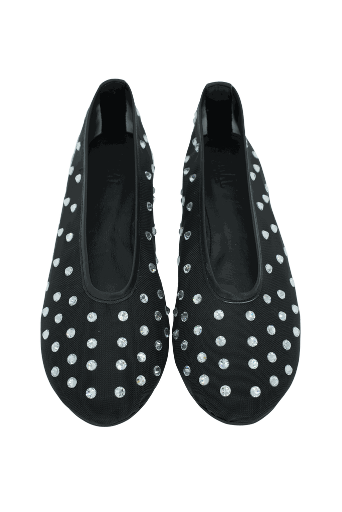 TORAL - BALLERINES "SYBILLA" MESH NOIRES À STUDS