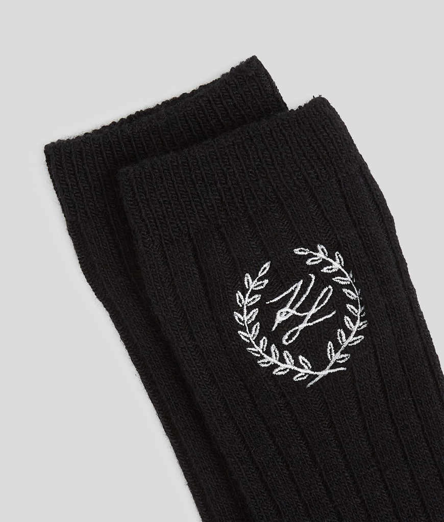 KARL LAGERFELD - CHAUSSETTES "K/HOTEL" KARL CREST NOIRES ET BEIGES