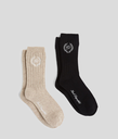 KARL LAGERFELD - CHAUSSETTES "K/HOTEL" KARL CREST NOIRES ET BEIGES