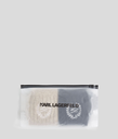 KARL LAGERFELD - CHAUSSETTES "K/HOTEL" KARL CREST NOIRES ET BEIGES