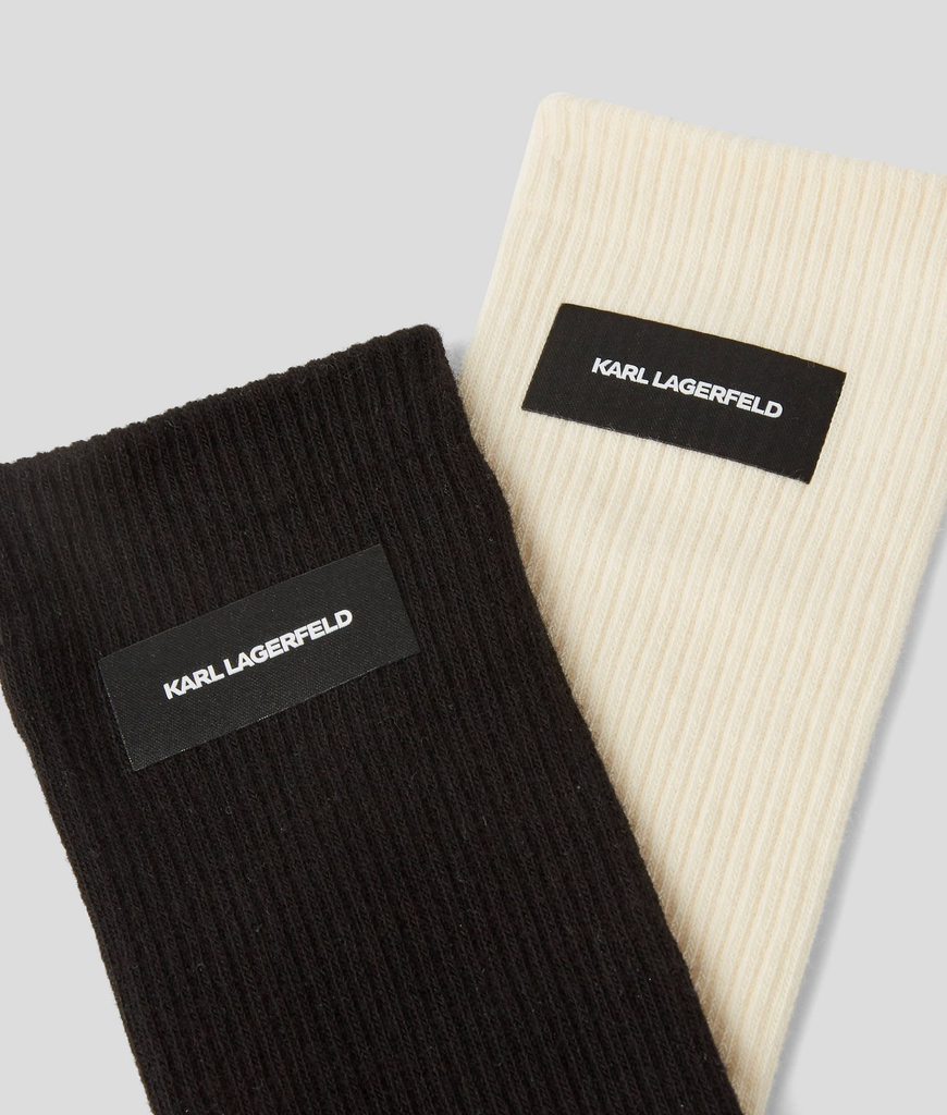 KARL LAGERFELD - CHAUSSETTES "K/ESSENTIAL" NOIRES ET BEIGES
