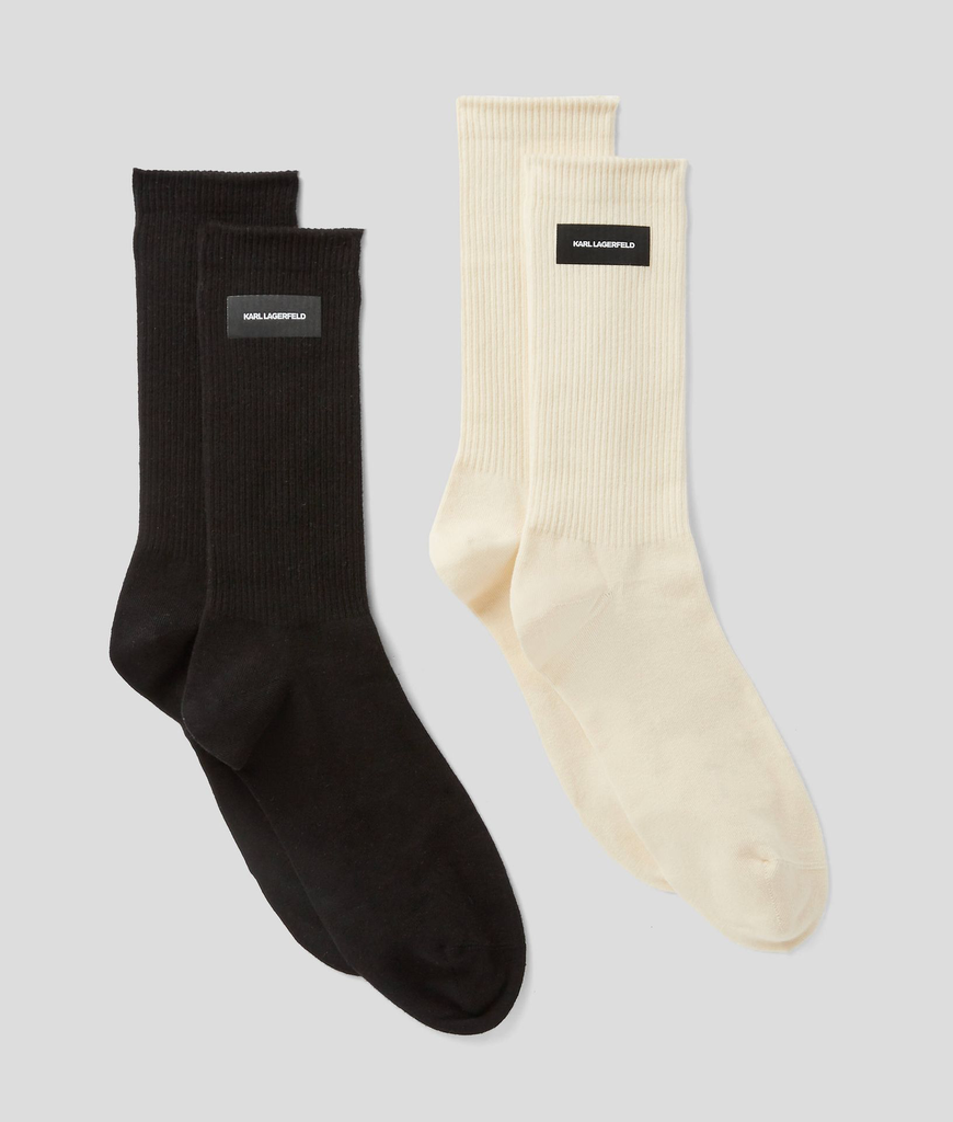 KARL LAGERFELD - CHAUSSETTES "K/ESSENTIAL" NOIRES ET BEIGES