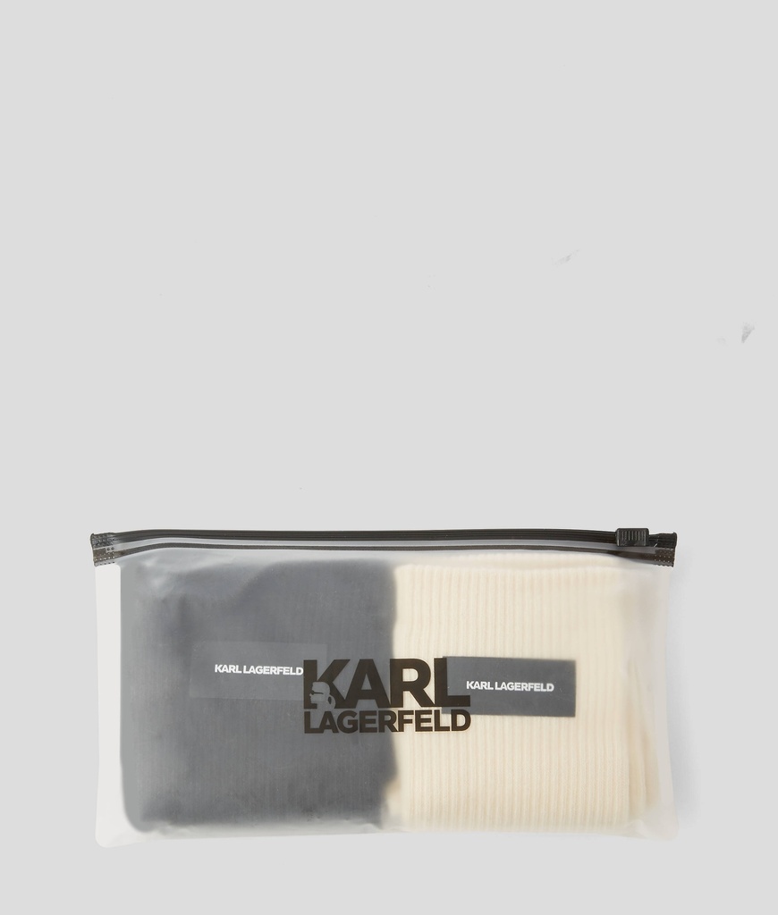 KARL LAGERFELD - CHAUSSETTES "K/ESSENTIAL" NOIRES ET BEIGES