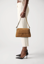 KARL LAGERFELD - SAC "IKON/K" SUÈDE CARAMEL