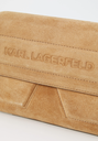 KARL LAGERFELD - SAC "IKON/K" SUÈDE CARAMEL