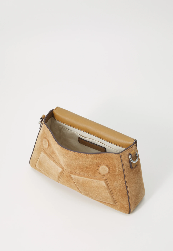 KARL LAGERFELD - SAC "IKON/K" SUÈDE CARAMEL
