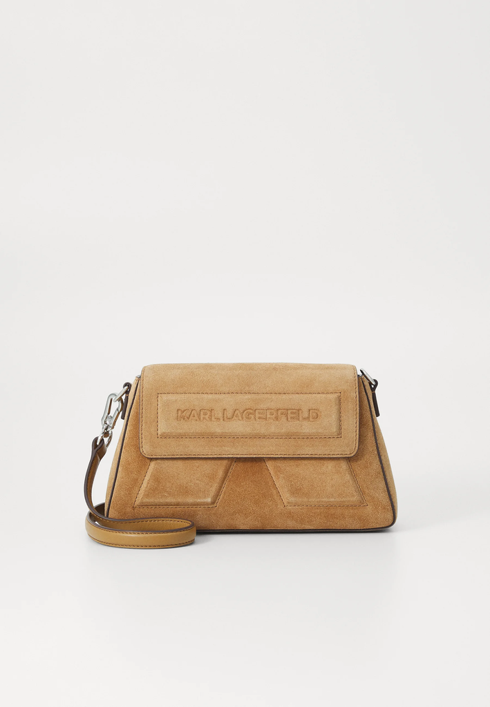 KARL LAGERFELD - SAC "IKON/K" SUÈDE CARAMEL