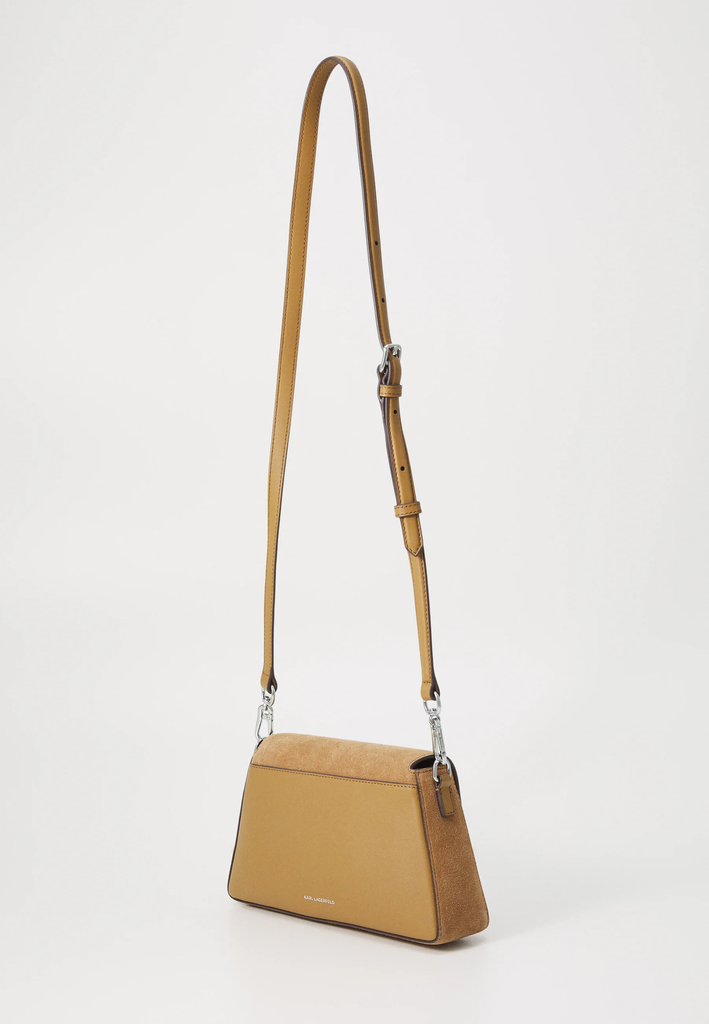 KARL LAGERFELD - SAC "IKON/K" SUÈDE CARAMEL