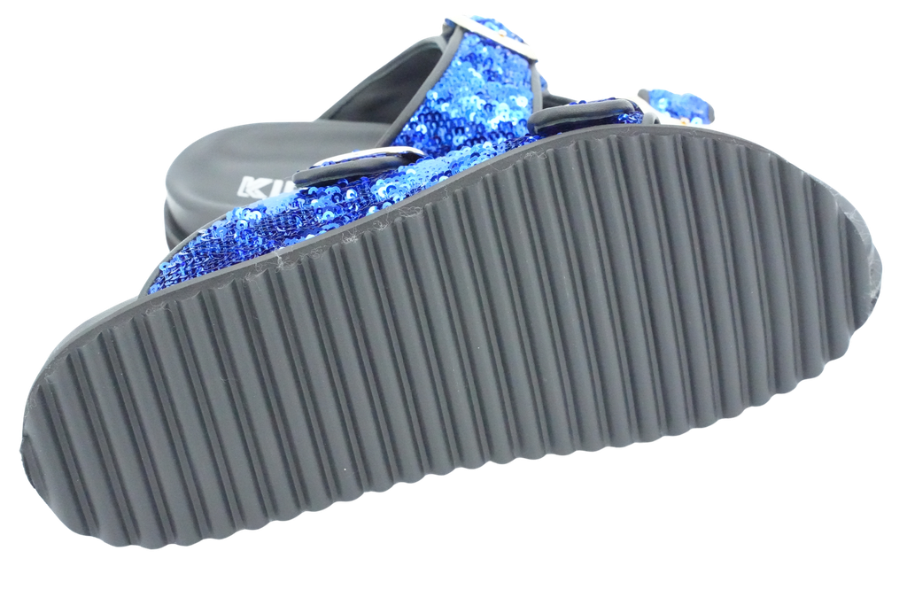 KIRRUNA - SANDALES DOUBLES BRIDES "CORDOBA 06" SEQUINS BLEUES