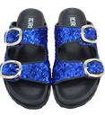 KIRRUNA - SANDALES DOUBLES BRIDES "CORDOBA 06" SEQUINS BLEUES