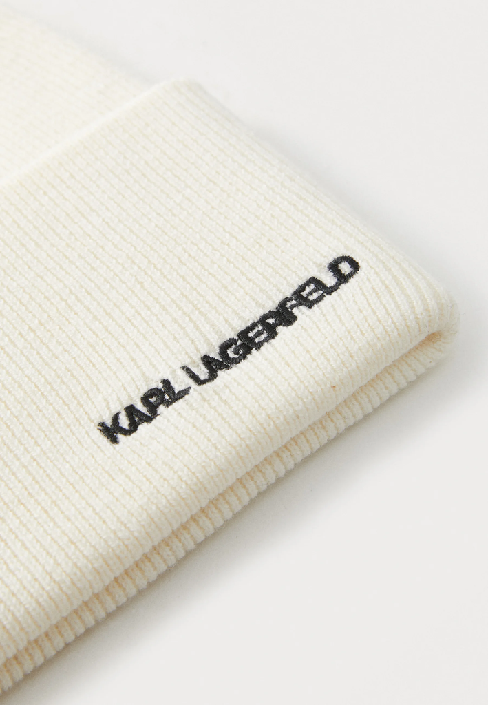 KARL LAGERFELD - BONNET "IKON CHOUPETTE PIN" CRÈME