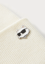KARL LAGERFELD - BONNET "IKON CHOUPETTE PIN" CRÈME