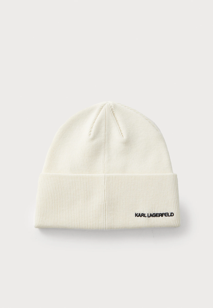 KARL LAGERFELD - BONNET "IKON CHOUPETTE PIN" CRÈME