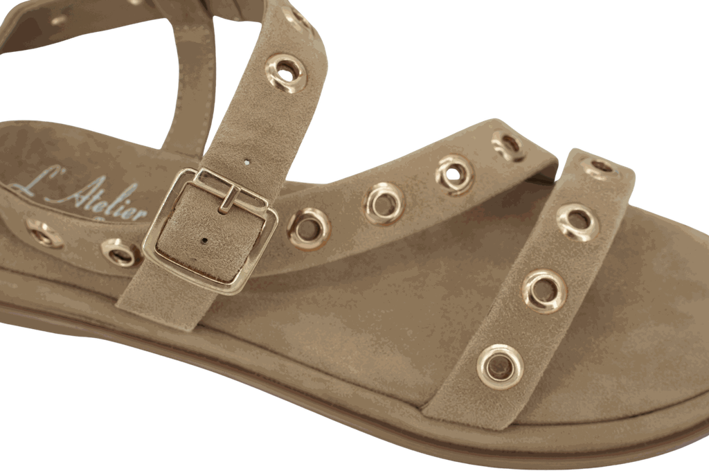 L'ATELIER TROPEZIEN - SANDALES EN SUÈDE BEIGES