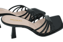 MI/MAI - MULES "ISAMU" MULTIBRIDES À BOUT CARRÉ EN CUIR VERNI NOIR