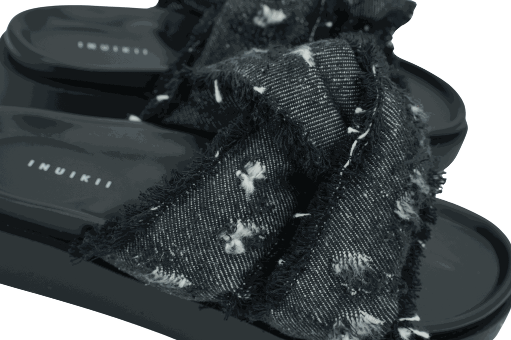 INUIKII - SANDALES EN JEANS NOIRES