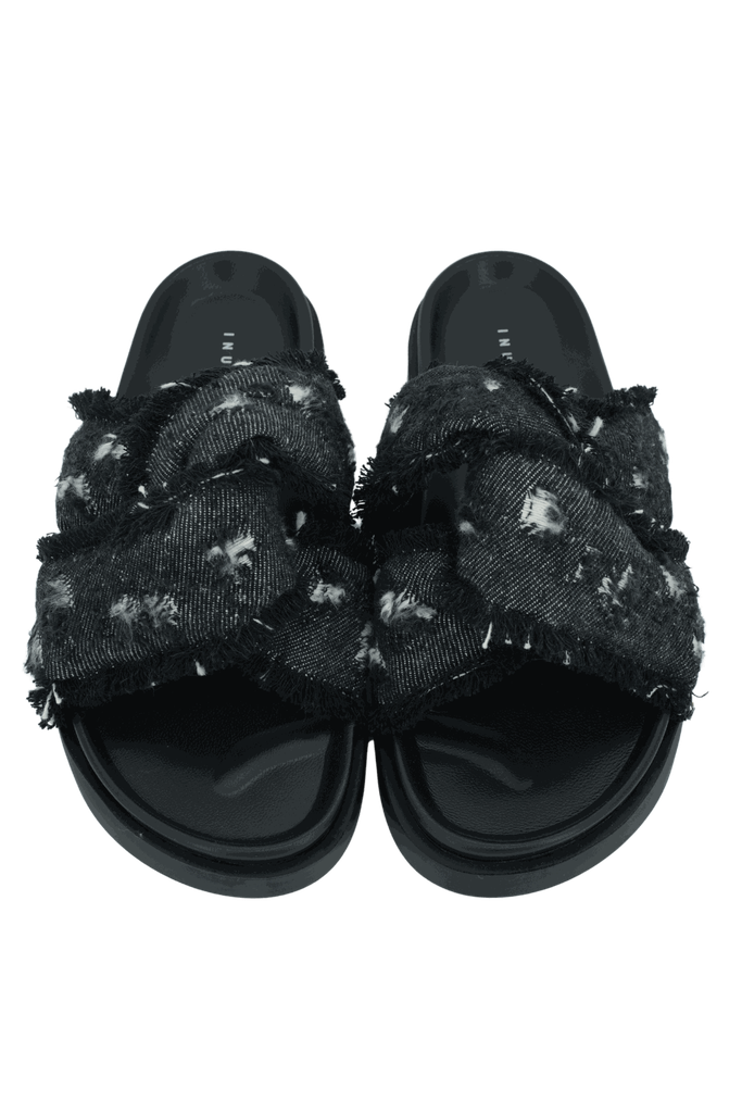 INUIKII - SANDALES EN JEANS NOIRES