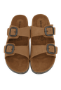 ISOTONER - SANDALES DOUBLES BRIDES CAMELS