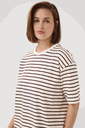 KAFFE - T-SHIRT MARINIÈRE "KAWINNY" MARRON