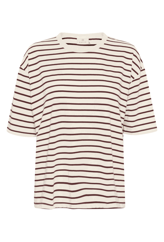 KAFFE - T-SHIRT MARINIÈRE "KAWINNY" MARRON