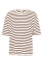 KAFFE - T-SHIRT MARINIÈRE "KAWINNY" MARRON