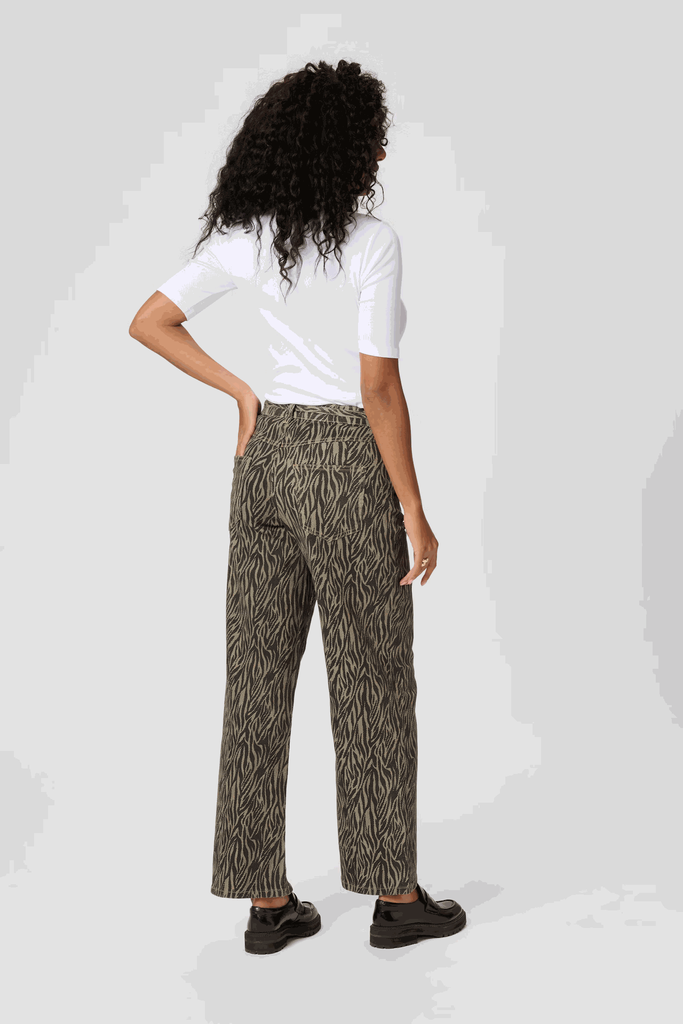 KAFFE - PANTALON "KALEONDRA" BEIGE ANIMAL