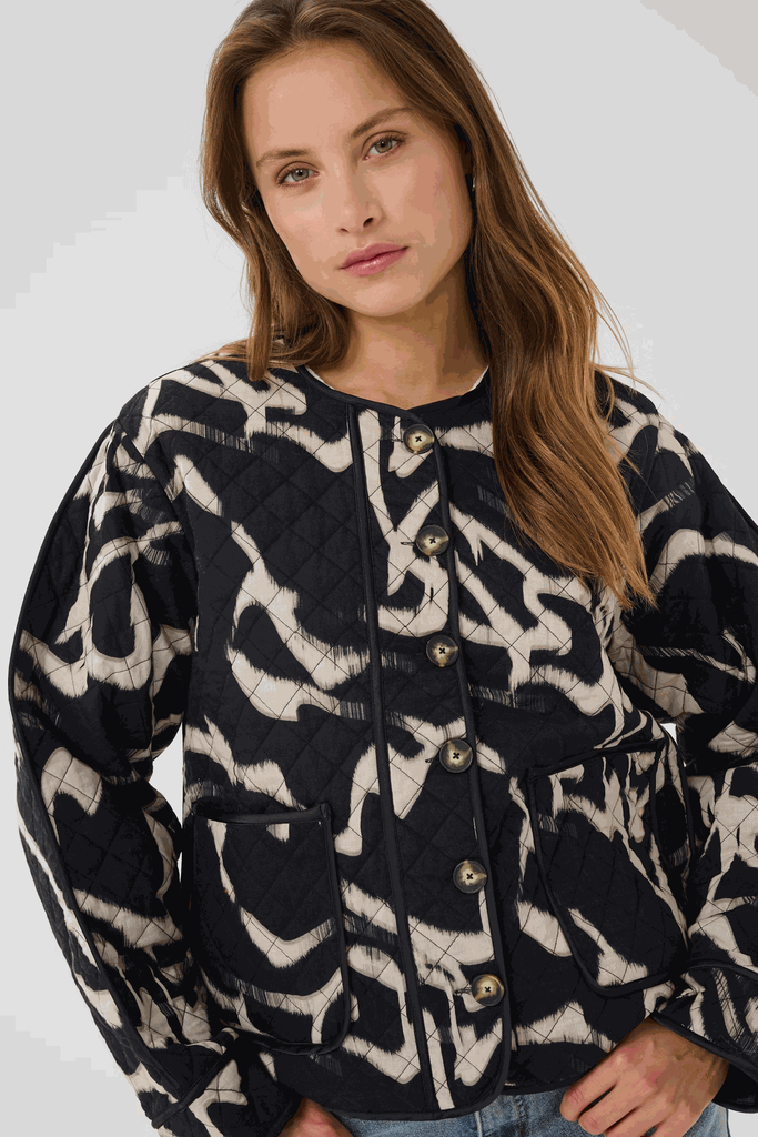 KAFFE - VESTE "KAKAYLA" NOIRE ET BEIGE
