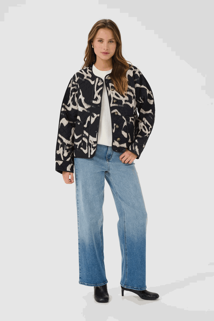 KAFFE - VESTE "KAKAYLA" NOIRE ET BEIGE