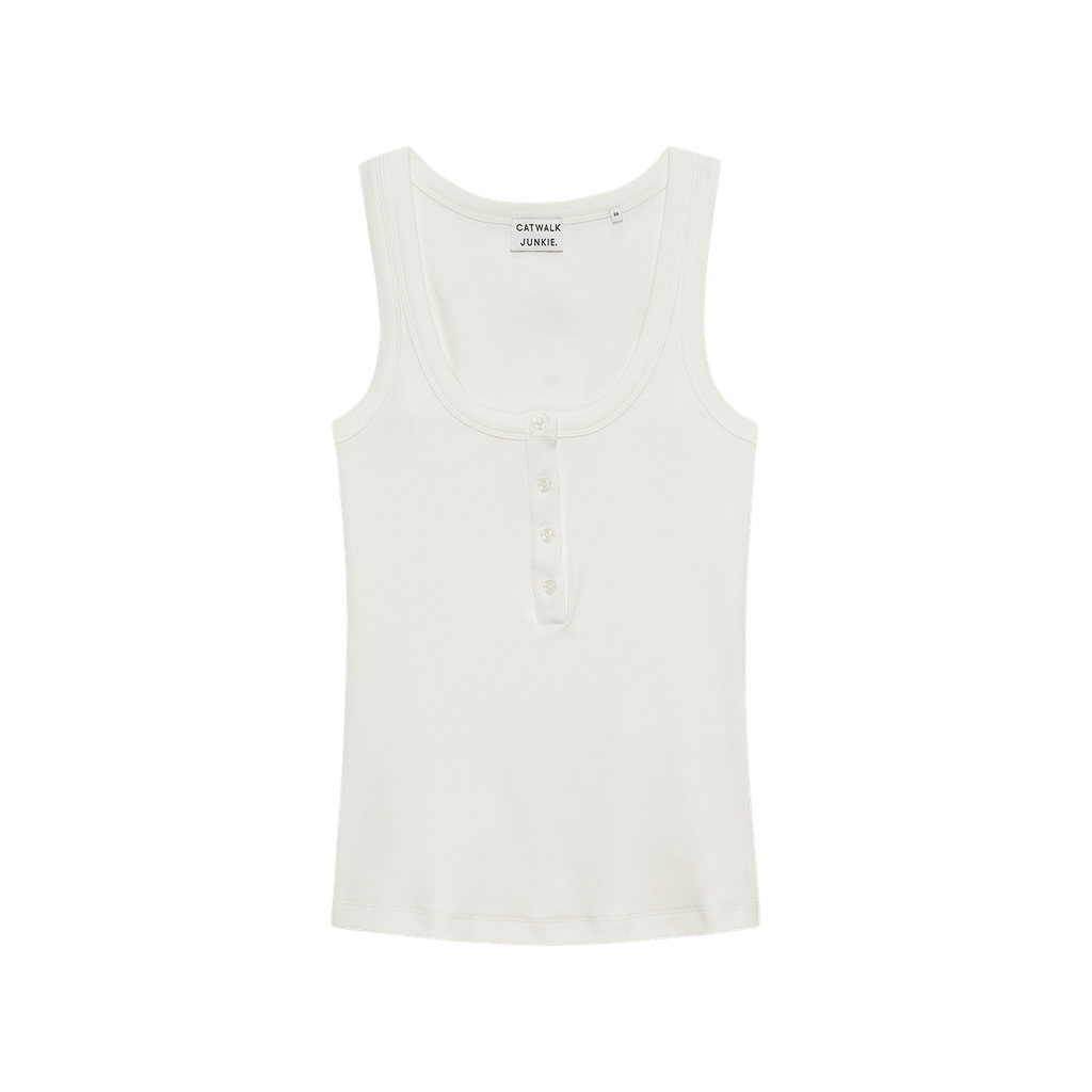 CATWALK JUNKIE - TOP BLANC CÔTELÉ