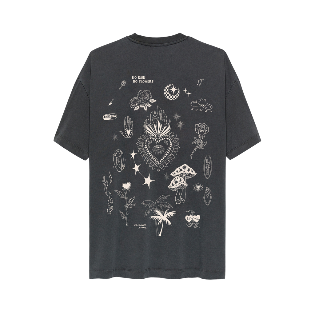 CATWALK JUNKIE - T-SHIRT OVERSIZED GRAPHIQUE GRIS