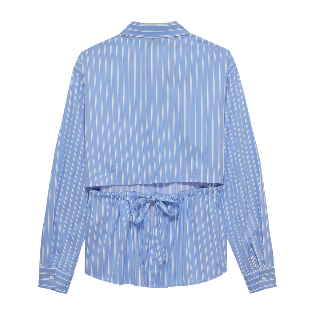 CATWALK JUNKIE - CHEMISE LIGNÉE BLEUE OUVERTE DANS LE DOS