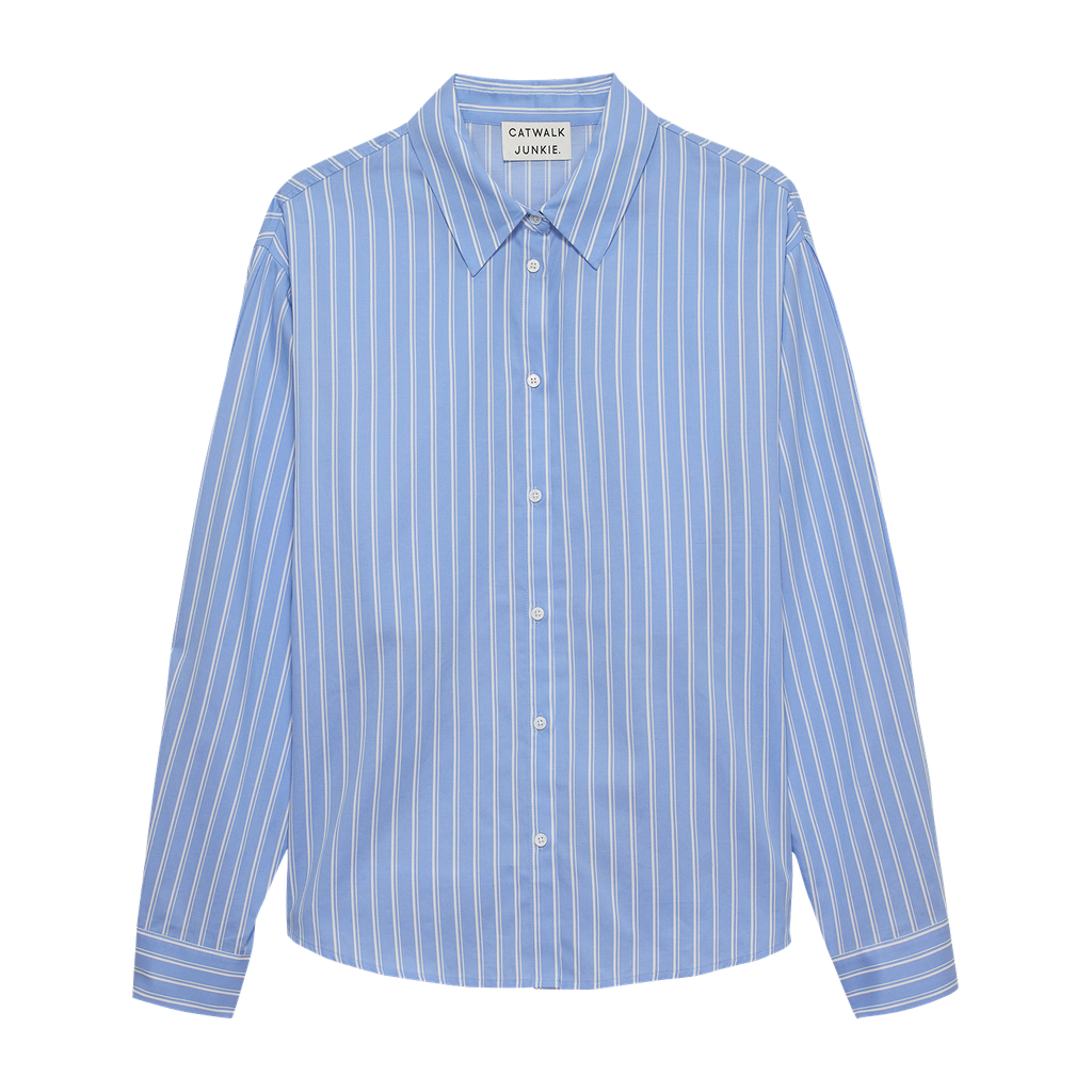 CATWALK JUNKIE - CHEMISE LIGNÉE BLEUE OUVERTE DANS LE DOS