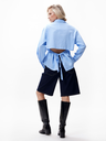 CATWALK JUNKIE - CHEMISE LIGNÉE BLEUE OUVERTE DANS LE DOS