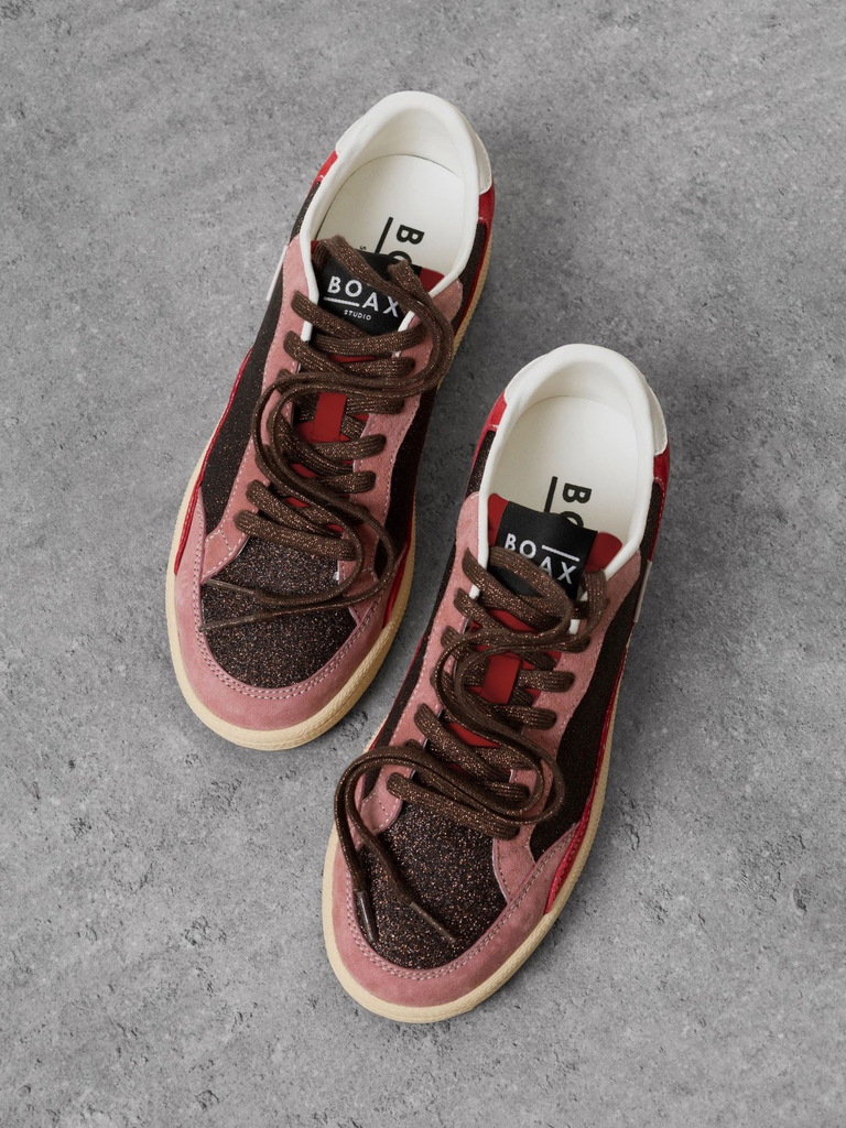 BOAX - BASKETS "ACE" BORDEAUX ET ROSES