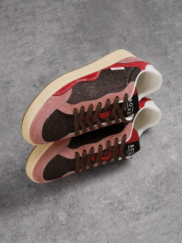 BOAX - BASKETS "ACE" BORDEAUX ET ROSES