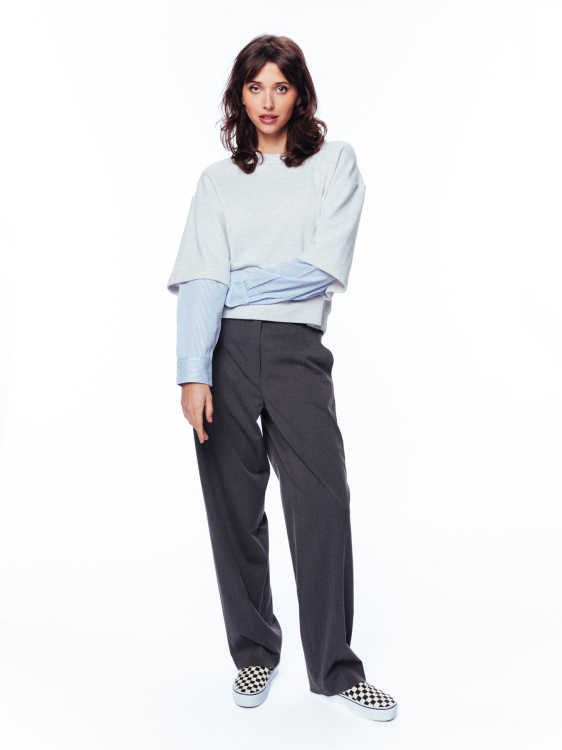 CATWALK JUNKIE - PULLOVER GRIS MANCHES CHEMISES