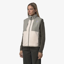 K-WAY - GILET "VITAL 4.0 ORSETTO" VERT ET ÉCRU