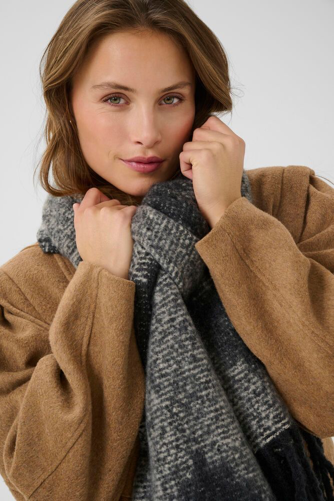 KAFFE - ÉCHARPE "KAVINJA" NOIRE ET GRISE