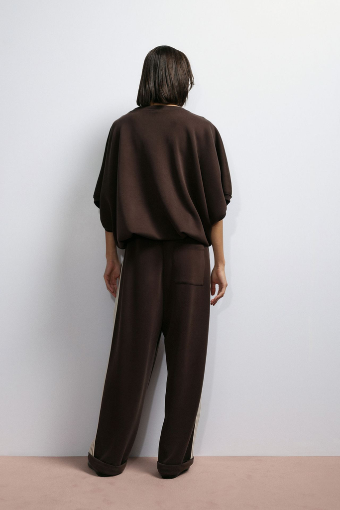 IMPERIAL - PANTALON JOGGING À RAYURES MARRON